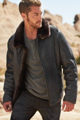 Brody Shearling Sheepskin Bomber Jacket Overland