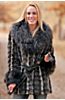 Gabrielle Sheared Mink Fur Coat with Raccoon Fur Trim