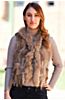 Willow Knitted Rabbit Fur Vest with Raccoon Fur Trim