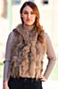 Willow Knitted Rabbit Fur Vest with Raccoon Fur Trim