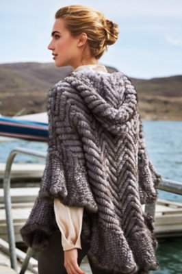 mink poncho cape