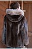 Olivia Longhaired Beaver Fur Coat with Fox Fur Trim