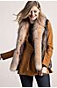 Raquel Long-Haired Beaver Fur Vest with Fox Fur Trim