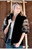 Samantha Sheared Beaver Fur Vest with Fox Fur Trim