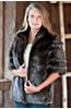 Renee Longhaired Beaver Fur Vest with Fox Fur Trim 