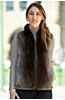 Daphne Sheared Beaver Fur Vest with Mink Fur Collar