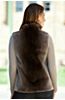 Daphne Sheared Beaver Fur Vest with Mink Fur Collar