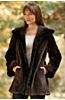 Tatiana Sheared Beaver Fur Coat with Mink Fur Trim
