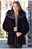 Myra Beaver Fur Coat with Silver Fox Fur Trim
