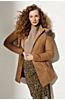 Maria Shearling Sheepskin Coat with Fox Fur Trim and Detachable Hood