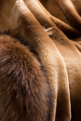 Winter Palace Sheared Beaver Fur Blanket (88 x 88 Queen) Overland