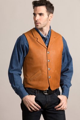 Santa Fe American Bison Leather Vest with Concealed Carry Pockets ...