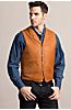 Santa Fe American Bison Leather Vest with Concealed Carry Pockets - Tall (40L-50L)