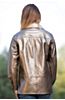 Lila Metallic Lambskin Leather Shirt Jacket