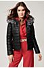 Ginger Hooded Lambskin Leather Jacket with Fox Fur Trim