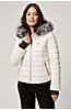 Ginger Hooded Lambskin Leather Jacket with Fur Trim
