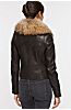 Alicia Italian Lambskin Leather Moto Jacket with Detachable Fur Collar   