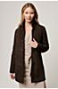 Audrey Spanish Shearling Sheepskin Coat with Leather Trim