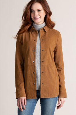 suede shirt jacket womens
