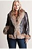 Marilyn Lambskin Leather Jacket with Crystal Fox Fur Trim