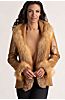 Bethany Lambskin Leather Jacket with Red Fox Fur Trim