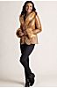 Bethany Lambskin Leather Jacket with Red Fox Fur Trim