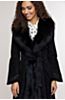 Felicity Suede Leather Coat with Fox Fur Trim