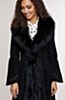Felicity Suede Leather Coat with Fox Fur Trim