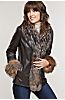 Marilyn Lambskin Leather Jacket with Frosted Fox Fur Trim