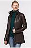 Amanda Lambskin Leather Coat with Shearling Collar  