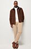 James English Lambskin Leather Jacket with Removable Shearling Collar