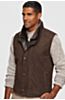 Falcon Buffed English Calfskin Leather Vest with Shearling Collar