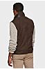 Falcon Buffed English Calfskin Leather Vest with Shearling Collar