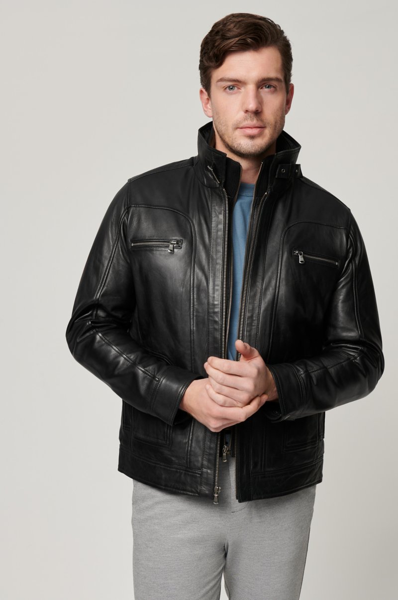 Michael Kors Men's Perforated Faux Leather Moto Jacket, Created For