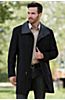 Lord Cashmere-Blend Wool Coat with Leather Trim