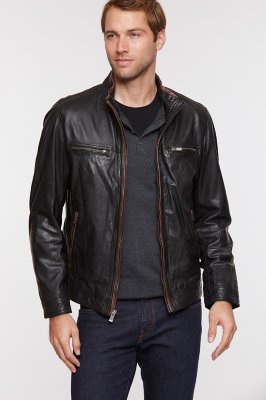 lambskin leather motorcycle jacket