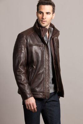 Bradley Waxed Lambskin Leather Moto Jacket | Overland