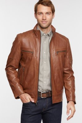 udo waxed lambskin leather moto jacket