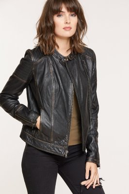 lambskin leather motorcycle jacket