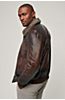Oakley Lambskin Leather Bomber Jacket with Shearling Collar