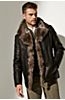 Russell Shearling-Lined Lambskin Leather Coat with Fur Trim