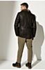 Russell Shearling-Lined Lambskin Leather Coat with Racoon Fur Trim
