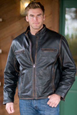 Men's Cuervo Retro Leather Motorcycle Jacket | Overland