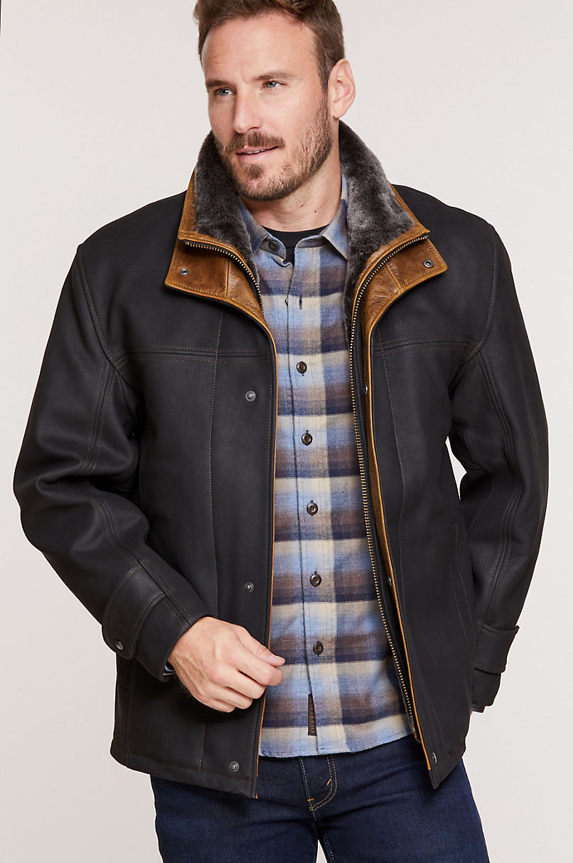 Jack Frost Leather Coat with Spanish Merino Shearling Lining | Overland