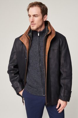 Jack Frost Leather Coat with Spanish Merino Shearling Lining - Big (48 ...