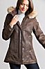 Dana English Lambskin Leather Coat with Coyote Fur Trim