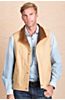 Trekker Italian Calfskin Leather Vest with Shearling Collar