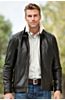 Nash Rugged Lambskin Leather Jacket with Shearling Collar