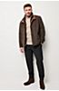 James Buffed English Lambskin Leather Jacket with Removable Shearling Collar