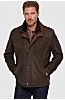 James Italian Lambskin Nubuck Leather Jacket with Removable Shearling Collar